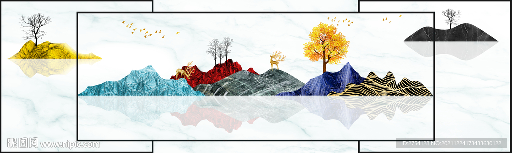 晶瓷画山水风景画