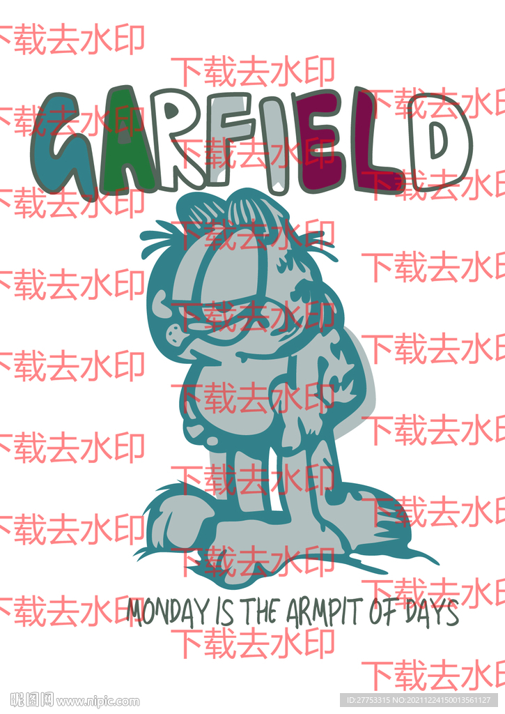 加菲猫 印花