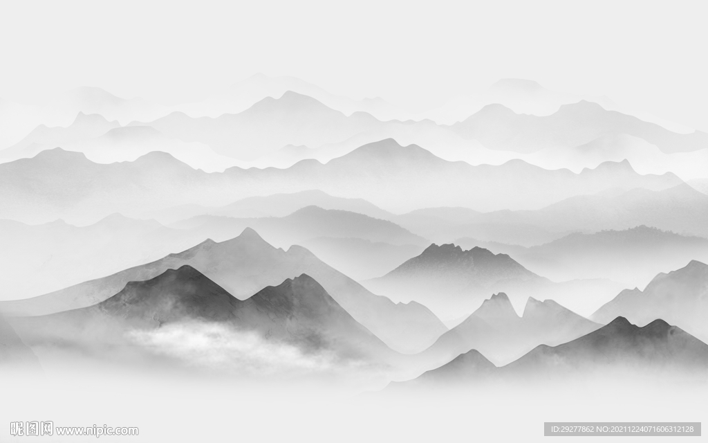 大卖 灰色背景山水 tif分层