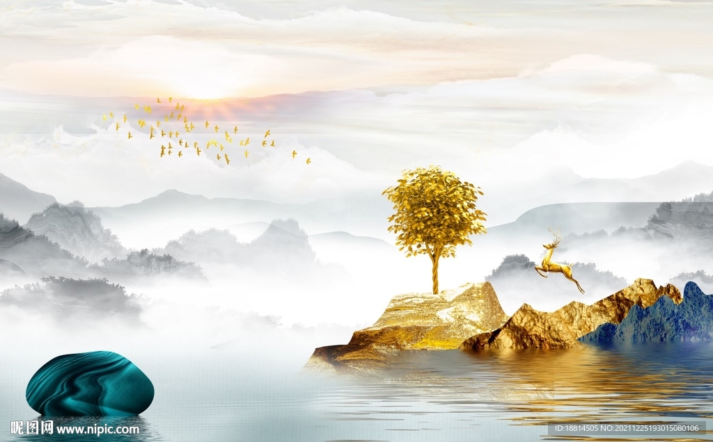 新中式电视背景墙