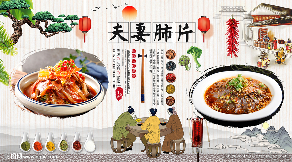 夫妻肺片背景墙
