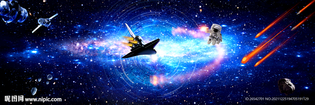 梦幻星空儿童房背景墙