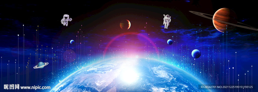 科幻星空背景墙