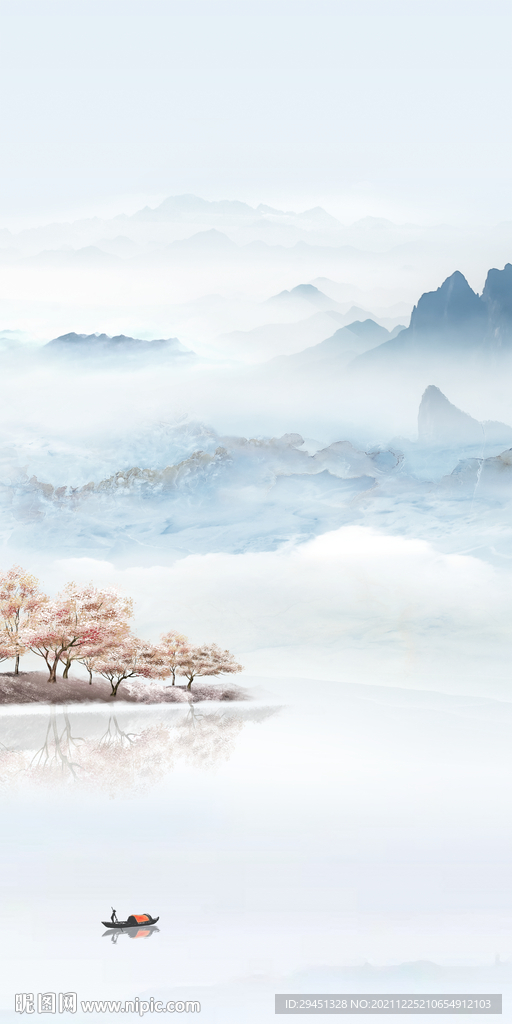 新中式玄关画背景 TIF分层图