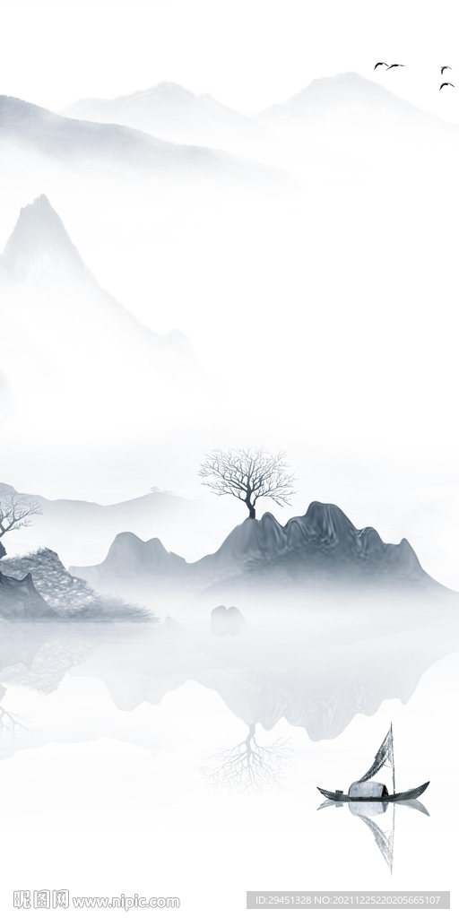 意境 玄关画背景 TIF分层图