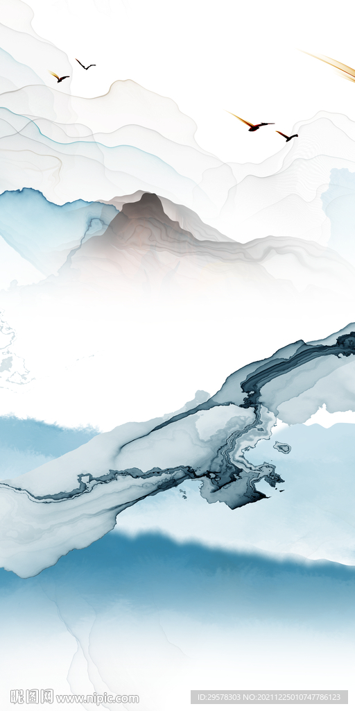 中式高清新玄关画 文件分层 