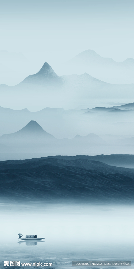 新中式新玄关山水图 TIF分层