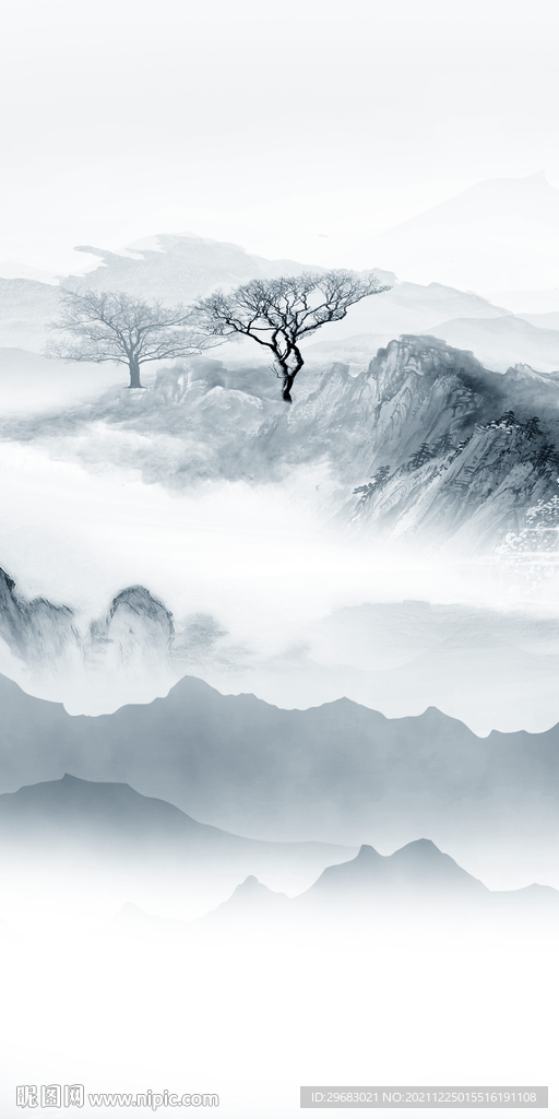 大气 背景玄关山水 TIF分层