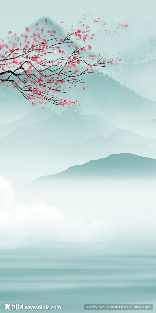 中国风新玄关山水画 TIF分层