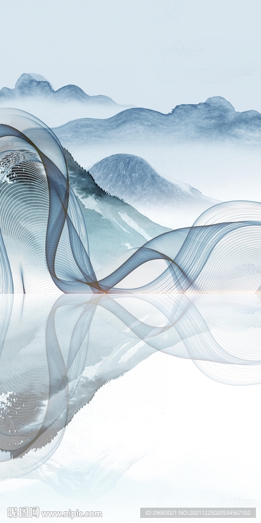 高清 简约玄关山水 TIF分层