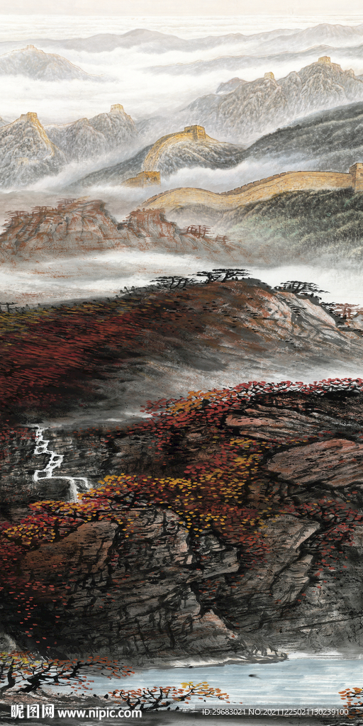 高档 背景玄关山水 TIF分层