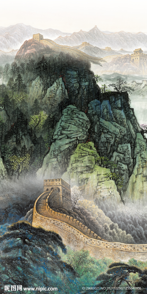 高清 新玄关山水画 TIF分层