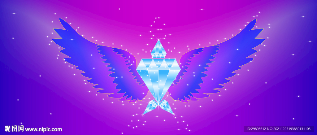 年会梦幻蓝色紫色钻石闪光背景
