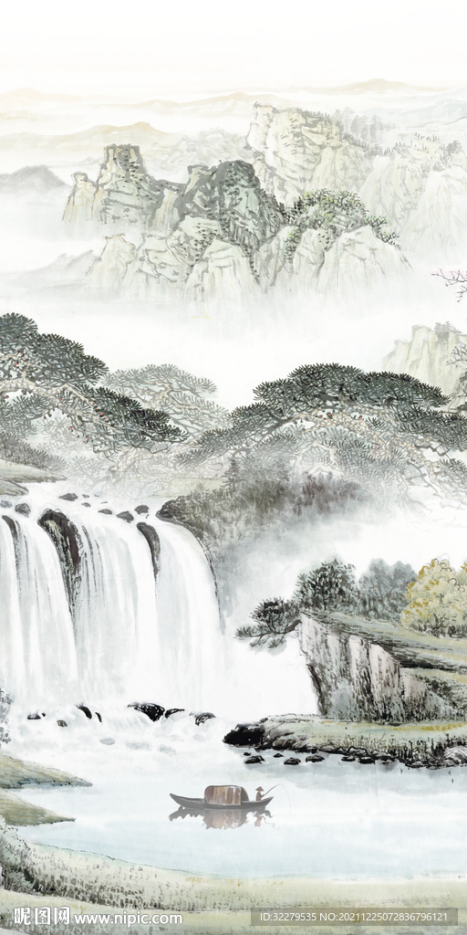 国画 现代高清玄关 文件分层画