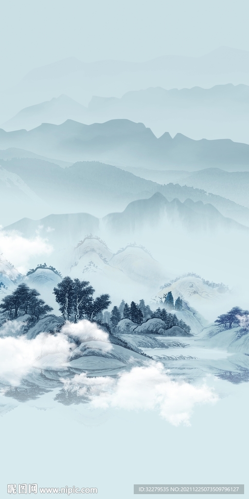 中式高清意境玄关 文件分层画