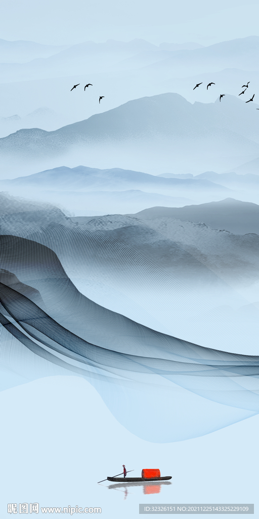 现代玄关意境框画 TiF分层