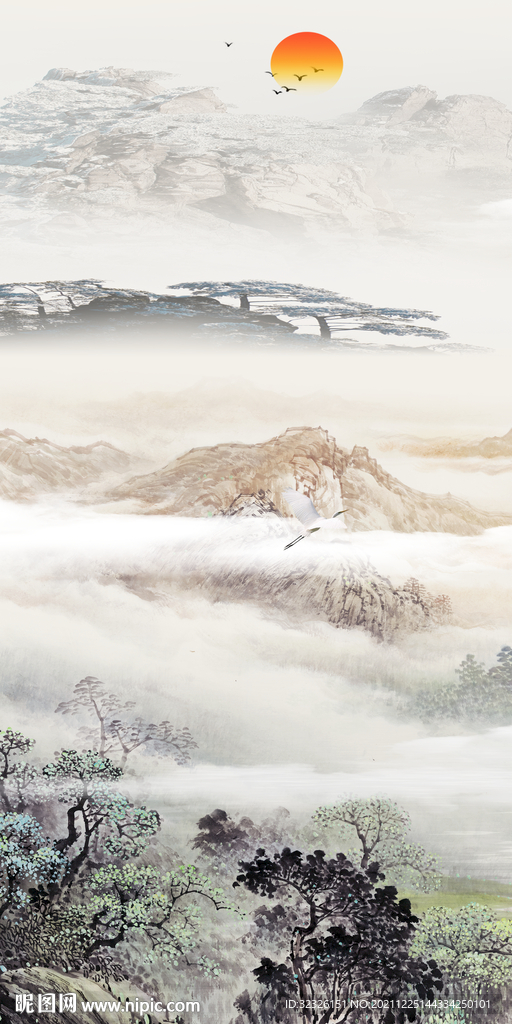 简约玄关意境框画 TiF分层