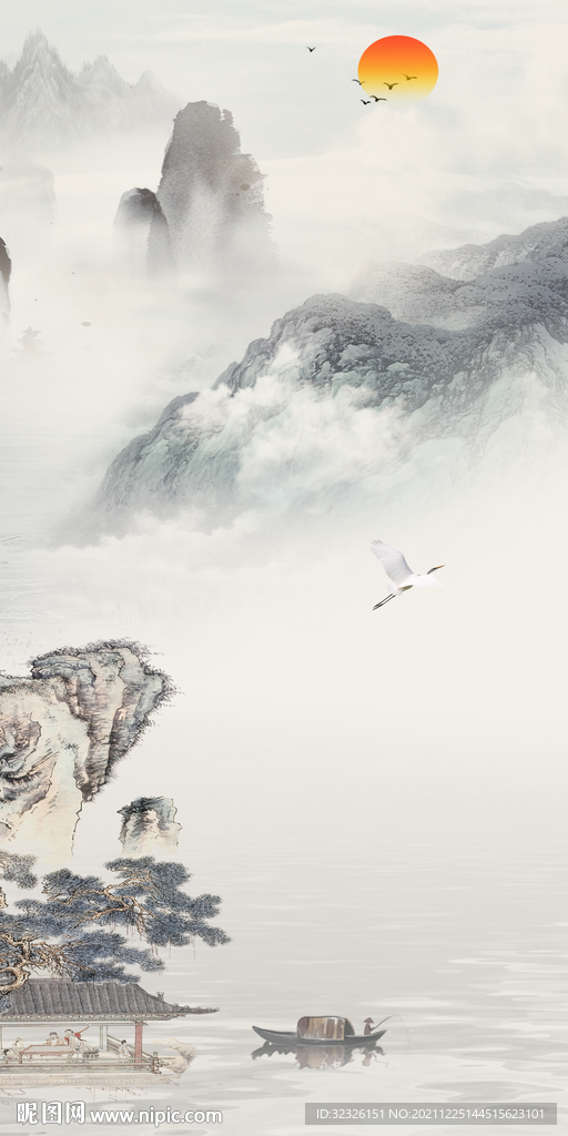 国画 玄关意境框画 TiF分层