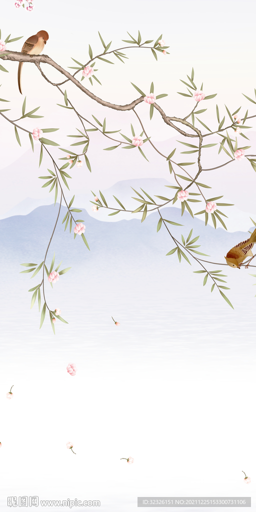 花鸟现代玄关框画 TiF分层