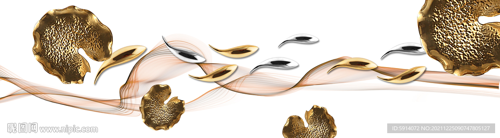 晶瓷画抽象线条金鱼