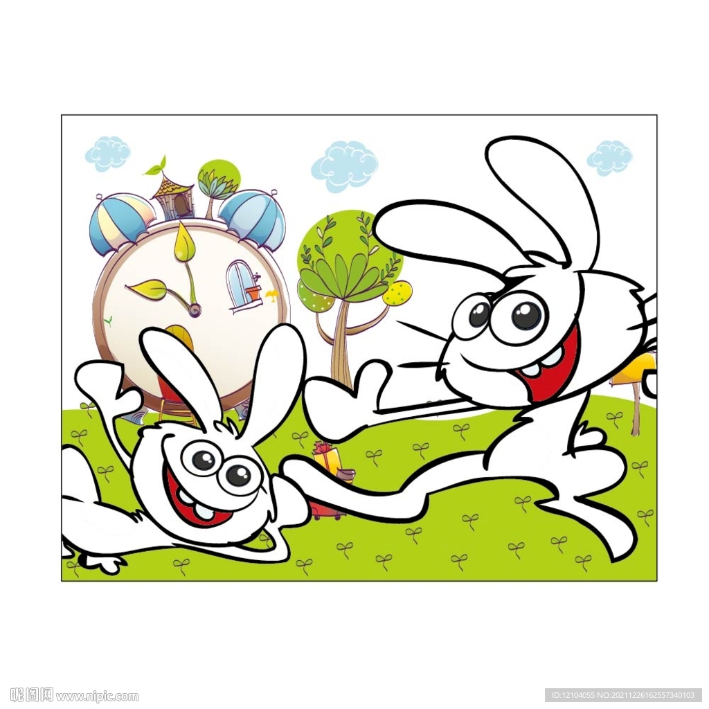 卡通兔子小白兔