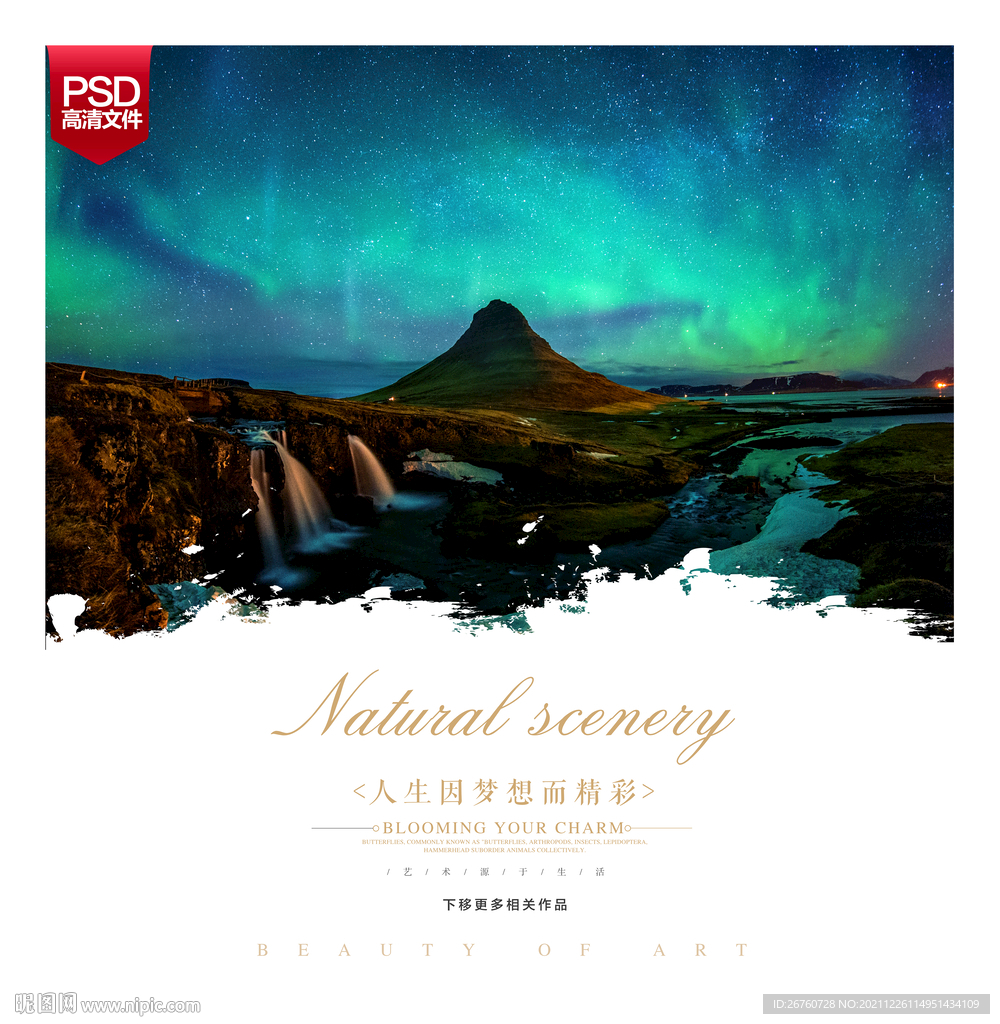 冰岛北极光夜景 