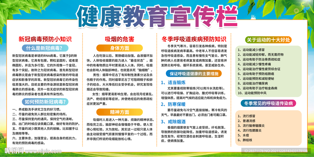 健康教育宣传栏