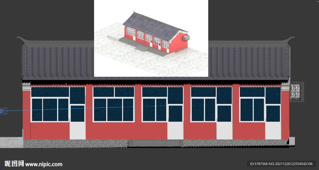 农村平房 3d 模型 