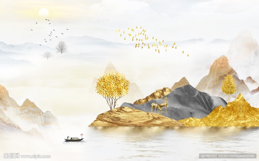 新中式电视背景墙