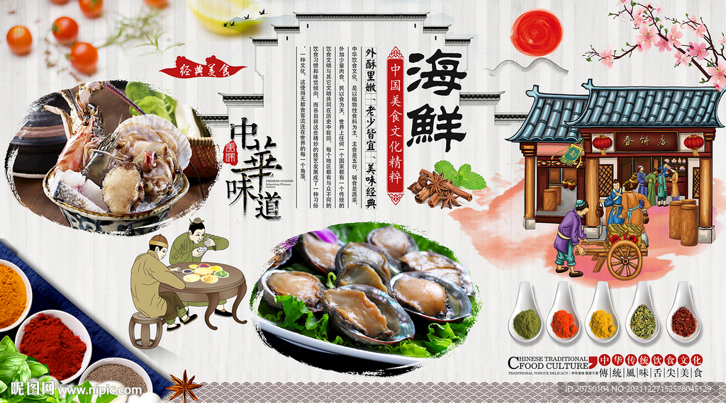 海鲜背景墙