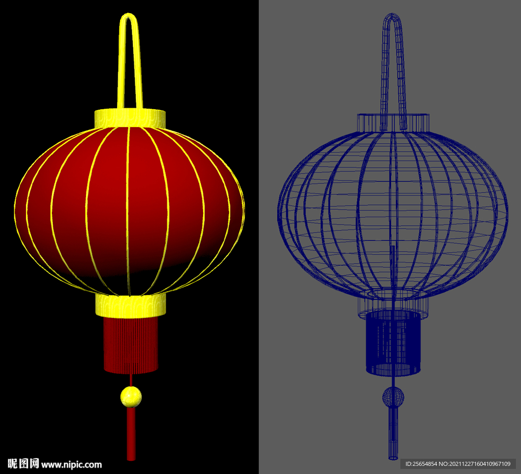 新年灯笼模型 obj格式