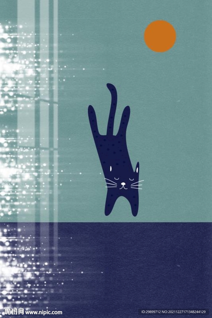蓝猫装饰画