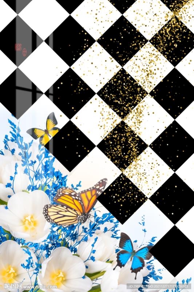 小白花装饰画