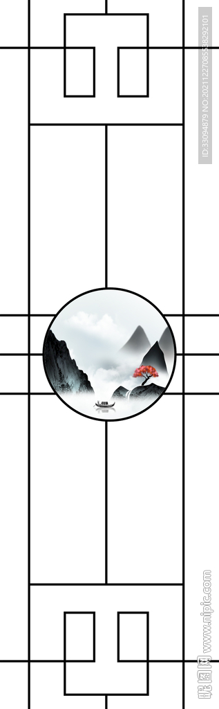 高清分层透明底平开门打印图