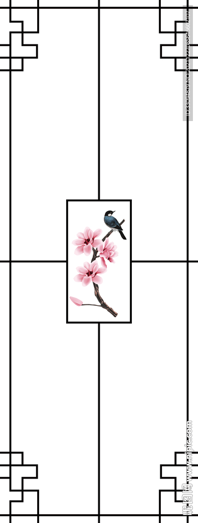 高清分层透明底平开门打印图