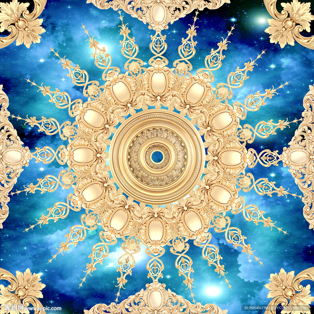 金属宇宙壁画天顶