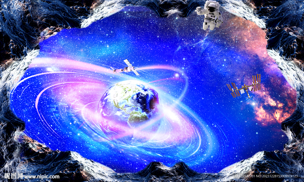 创意星空宇宙背景墙