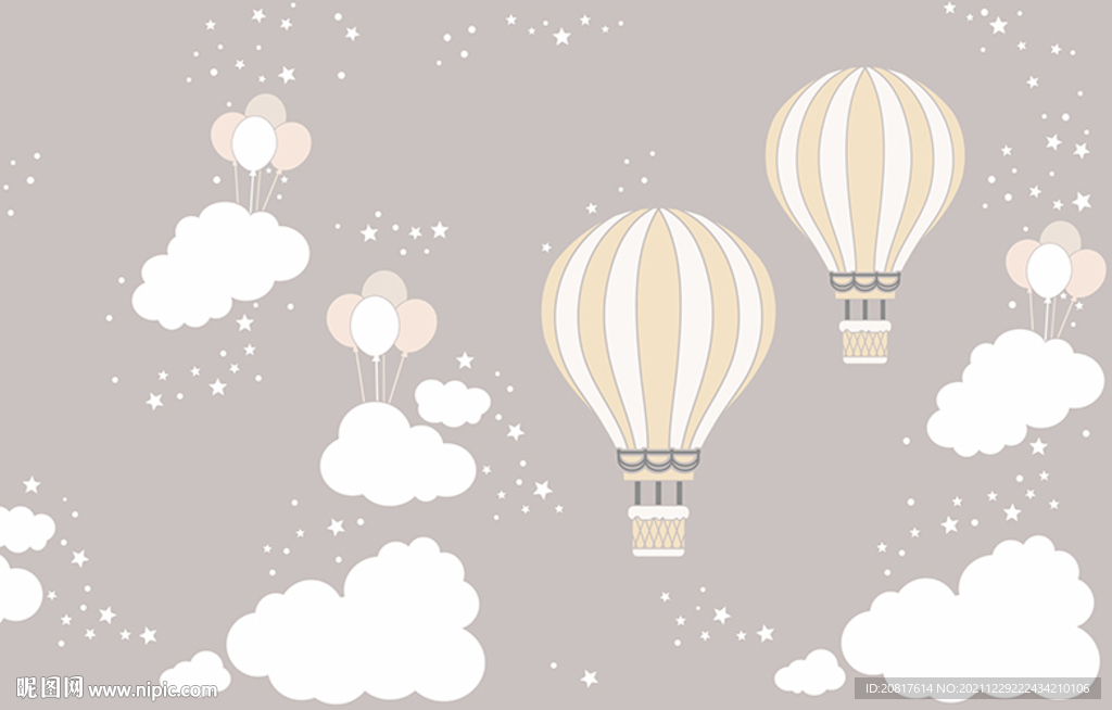 热气球和云朵