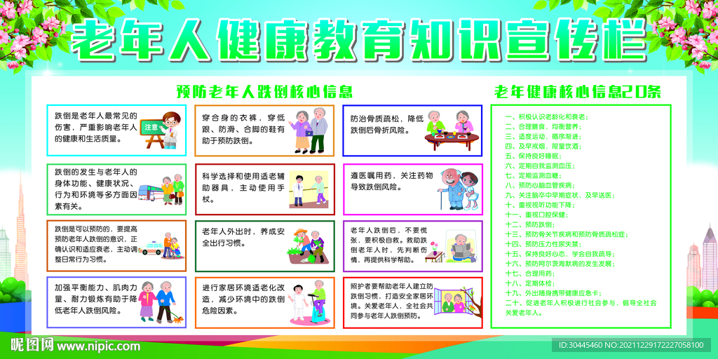 老年人健康教育知识宣传栏