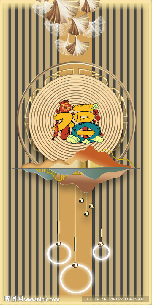 新中式轻奢玄关装饰画