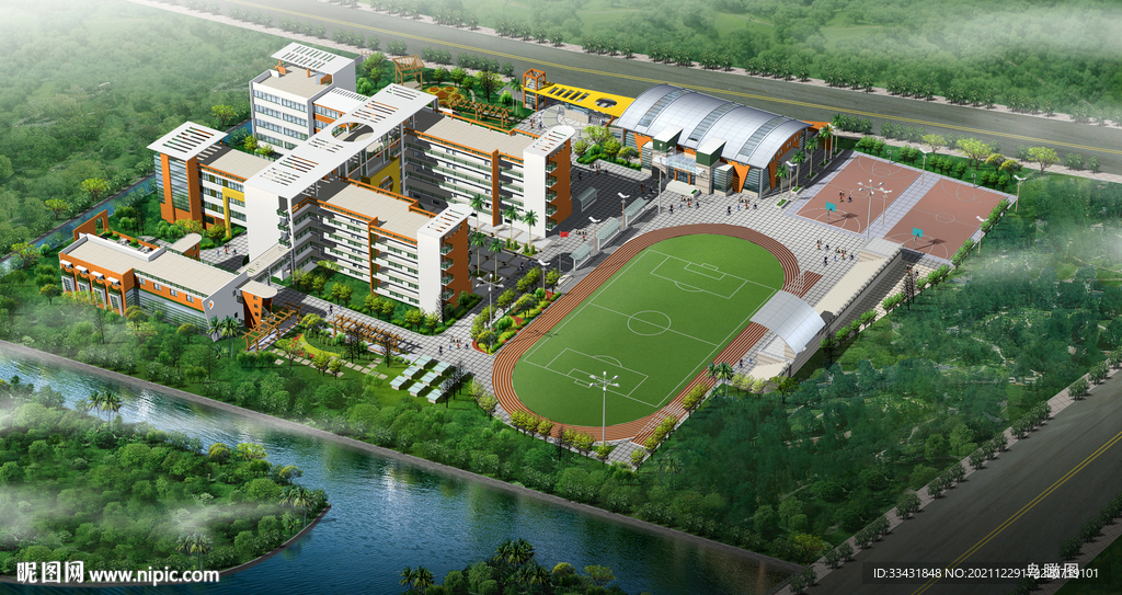 学校鸟瞰图
