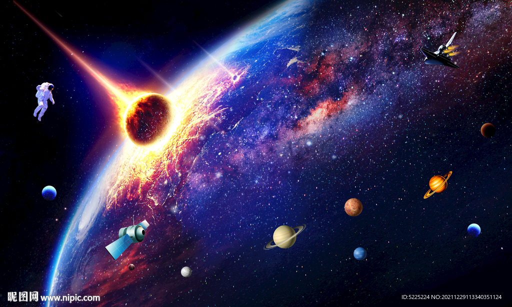 科幻星空背景墙