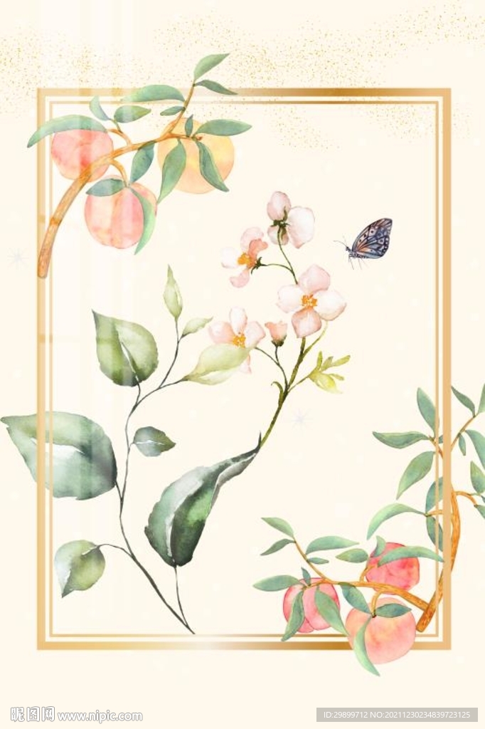 桃花装饰画