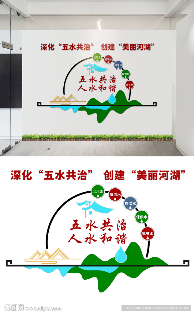 五水共治文化墙设计