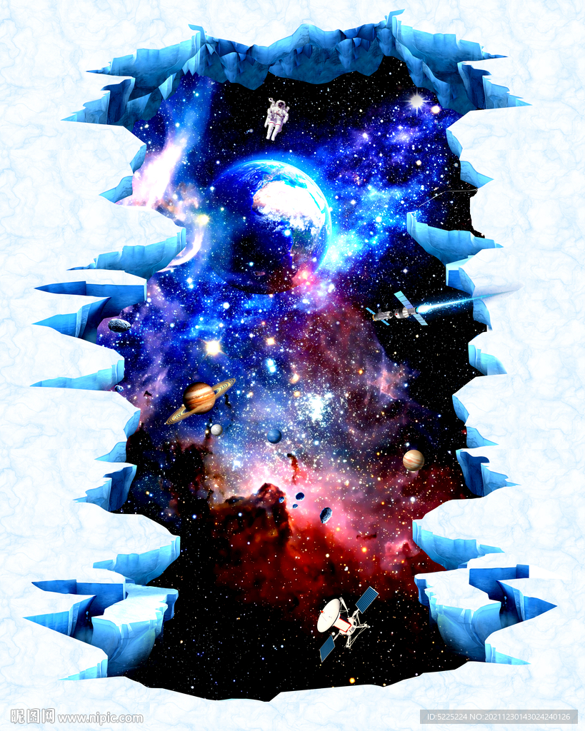 宇宙星空3D立体画地画