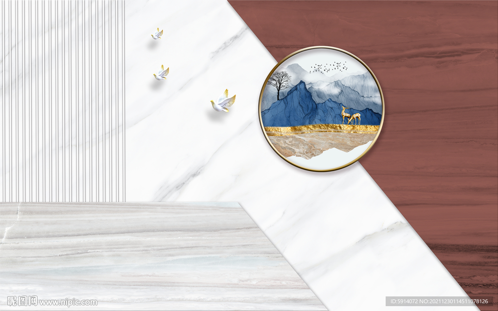 晶瓷画抽象画电视背景墙