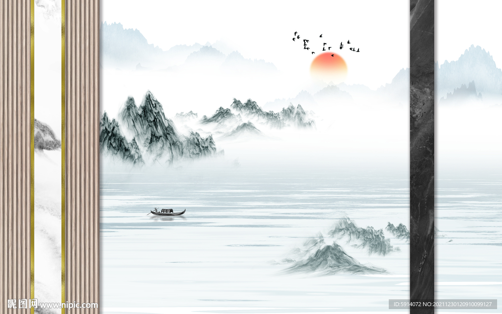 晶瓷画抽象电视背景墙