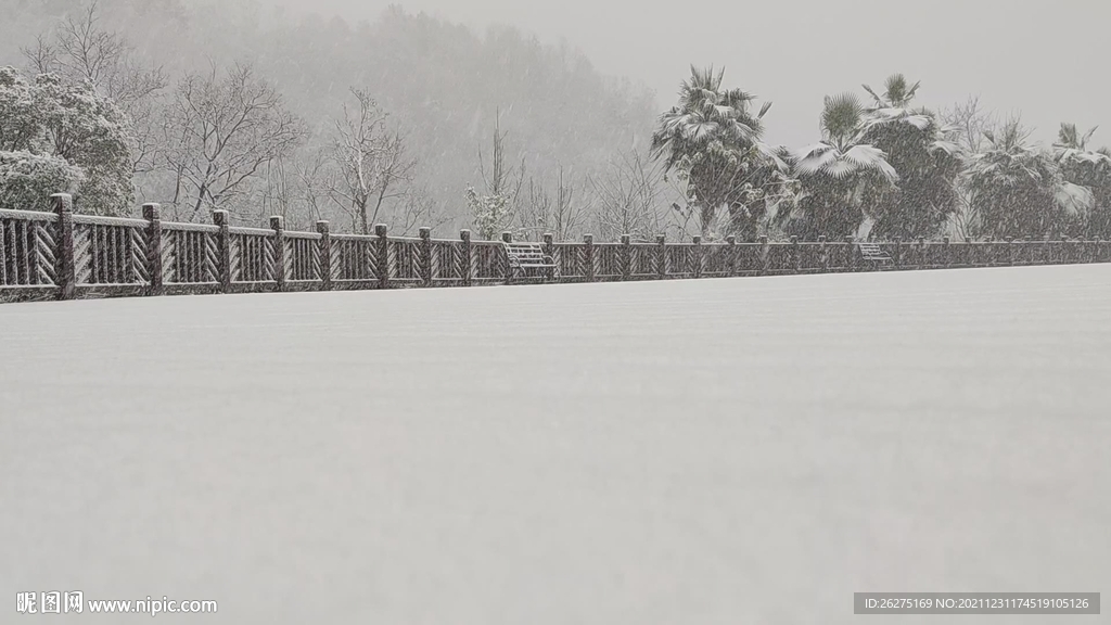 木桥雪景