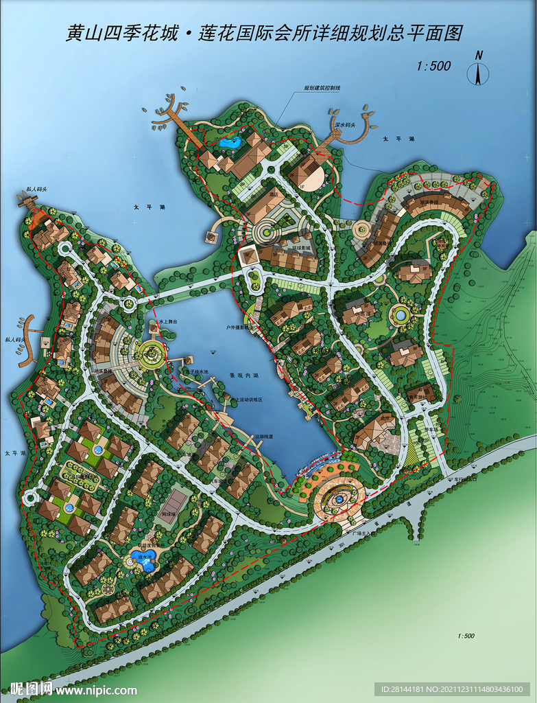 居住小区景观PSD彩平面总平面