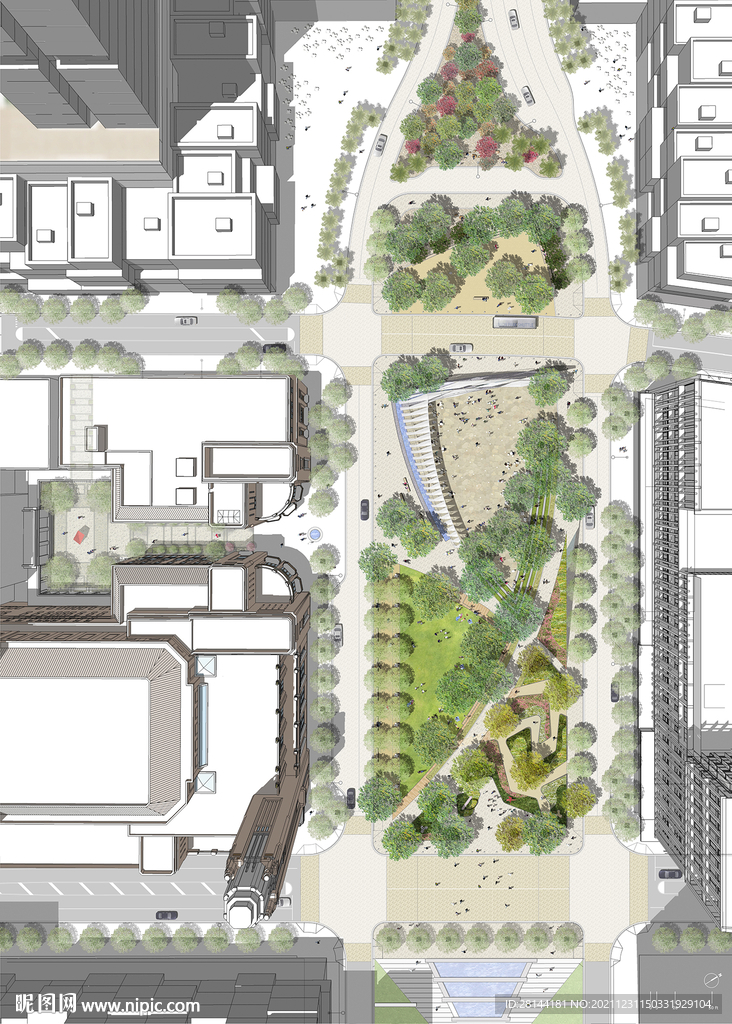 居住小区景观PSD彩平面总平面